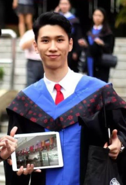 意大利留学生袁嘉明毕业照